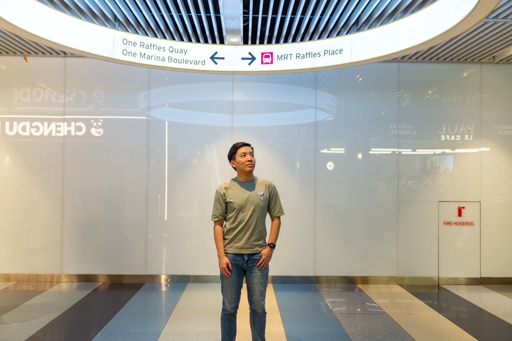 Joshua standing in train station
